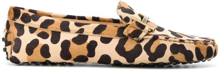 leopard driving loafers