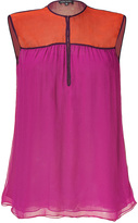 Thumbnail for your product : Sophie Theallet Orchid/Tangerine Crinkle Silk Chiffon Top