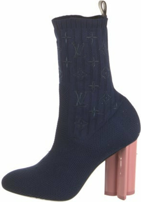 Louis Vuitton Monogram Embroidered Accent Sock Boots - ShopStyle