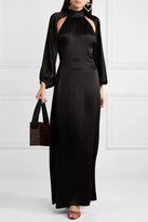 Thumbnail for your product : Rotate by Birger Christensen Cutout Satin Maxi Dress - Black
