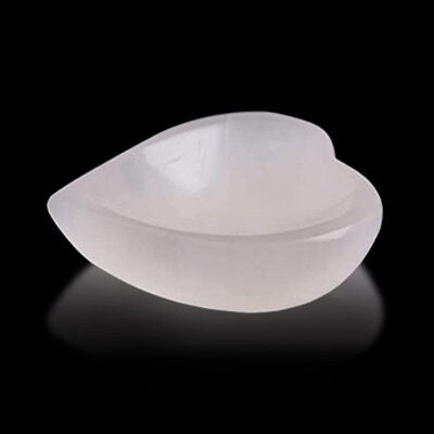 Daleigh Selenite Crystal Heart Shape Bowl, Crystals Smudging Bowl 10 cm, Ideal for Gift