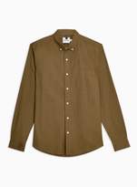 Thumbnail for your product : TopmanTopman Khaki Stretch Skinny Oxford Shirt