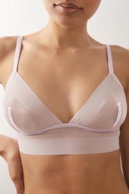Les Girls Les Boys Lilac Longline Soft Mesh Bra - Pink S at Urban Outfitters