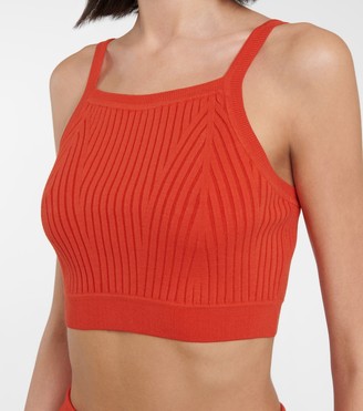 Live The Process Ribbed-knit crop top