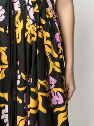 Marni Graphic-Print Pleated Midi Dress