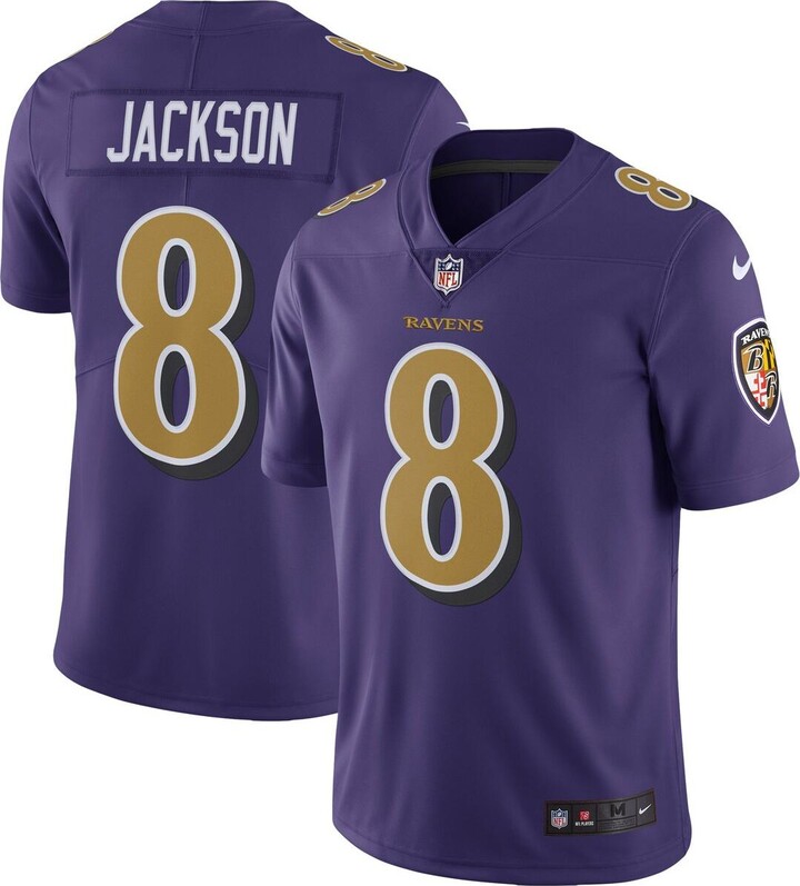 Men's Nike Lamar Jackson Purple Baltimore Ravens Color Rush Vapor Limited  Jersey