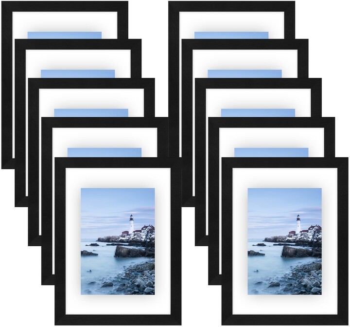 Americanflat 10 Pack 8x10 Black Floating Frames Modern Picture