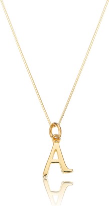 Solid Gold Small Initial Letter Charm Necklace by Lily & Roo