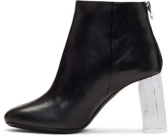 Acne Studios Black and Off-White Claudine Boots