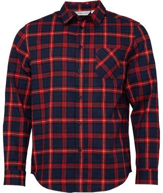 Kangaroo Poo Mens Checked Long Sleeve Flannel Shirt Navy/Red