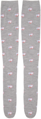 Marc Jacobs Grey Pearl Thigh-high Socks