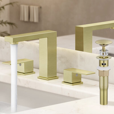 Kes Bathroom Sink Faucet Widespread cUPC with Supply Hoses and 2 Handles with Drain Assembly