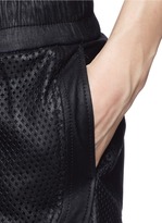 Thumbnail for your product : Helmut Lang Perforated lambskin leather shorts