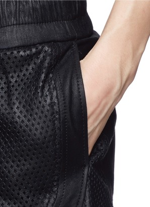 Helmut Lang Perforated lambskin leather shorts