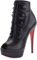 Thumbnail for your product : Christian Louboutin Lady Booton Peep-Toe Red Sole Platform Bootie, Black