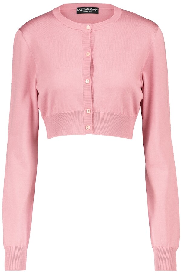 cropped pink cardigan