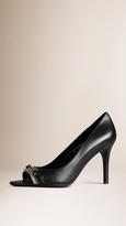 Thumbnail for your product : Burberry Horseferry Check Peep-toe Pumps