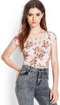 Thumbnail for your product : Forever 21 Cap Sleeve Floral Crop Top