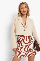 Thumbnail for your product : boohoo Swirl Marble Print Soft Woven Mini Skirt