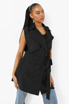Thumbnail for your product : boohoo Sleeveless Belted Trench Coat