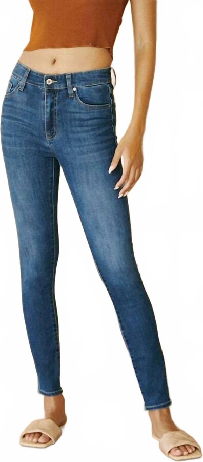 Kancan Bennie High Rise Super Skinny Jeans In Super Dark Wash