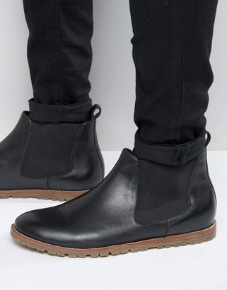 Frank Wright Chelsea Boots In Black Leather