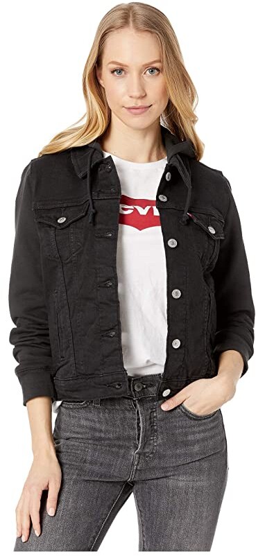 Denim Jacket With Hoodie Sleeves | ShopStyle