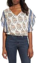 Thumbnail for your product : Lucky Brand Ruffled Mixed Print Top