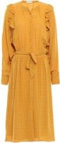 Thumbnail for your product : Joie Belted Ruffled Printed Crepe De Chine Midi Dress