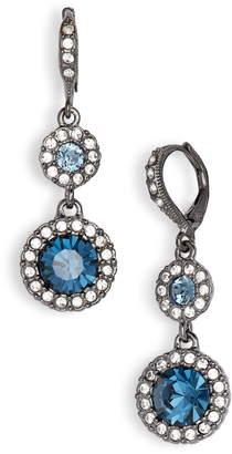 Givenchy Round Crystal Double Drop Earrings