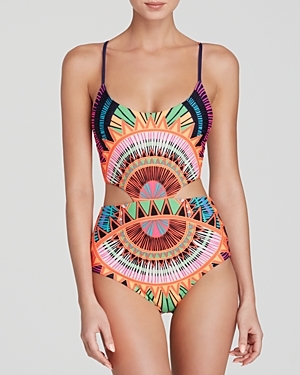 Mara Hoffman Sunspoke Navy Reversible Cut Out One Piece Swimsuit - Bloomingdale's Exclusive