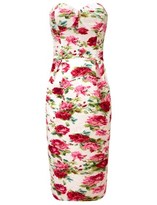 Thumbnail for your product : Antonio Marras White Plissé Floral Bustier Dress