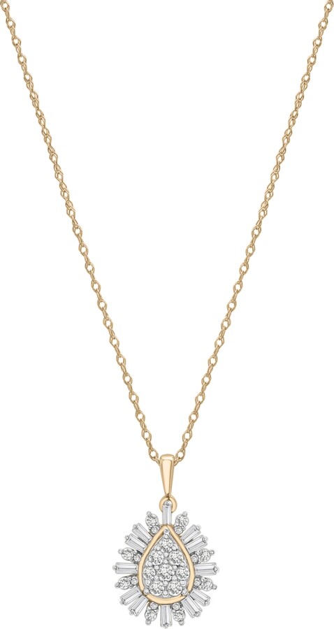 Wrapped in Love Diamond Round & Baguette Teardrop Cluster 18\