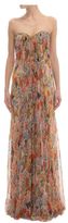 Thumbnail for your product : Alexander McQueen Patchwork Floral Draped Bustier Gown