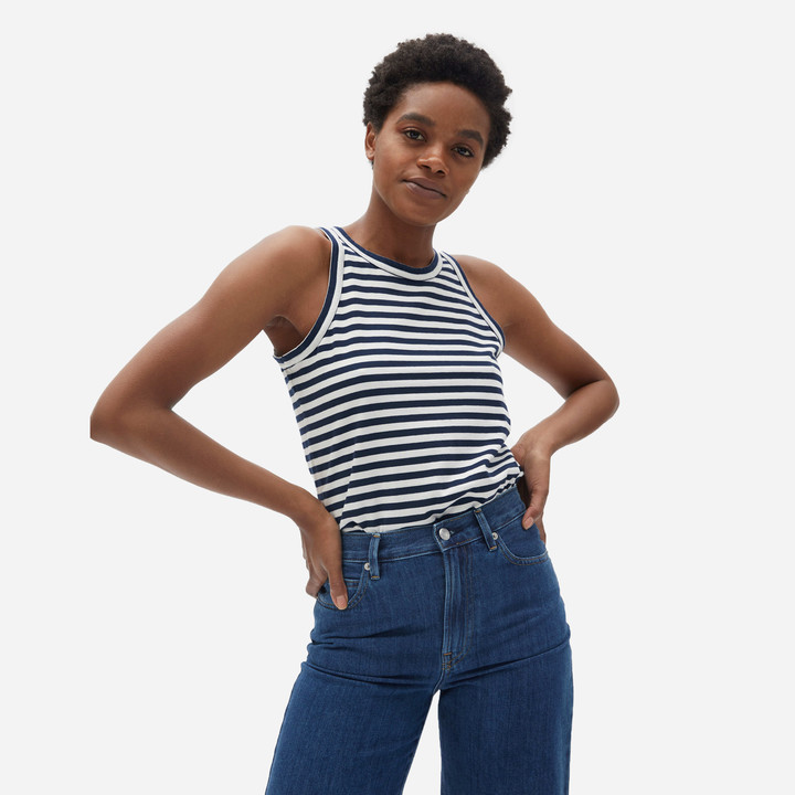 JIAJU--DJ Womens Short Sleeve Stripe Print Fashion Bllouse T-Shirt Blouse Tank Tops 