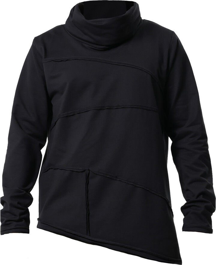 Metamorphoza Cotton Turtleneck Top In Black