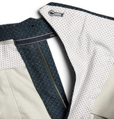 Thumbnail for your product : Incotex Slim-Fit Patterned Wool-Blend Trousers