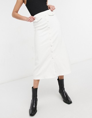 Gestuz Astrid long skirt in bright white