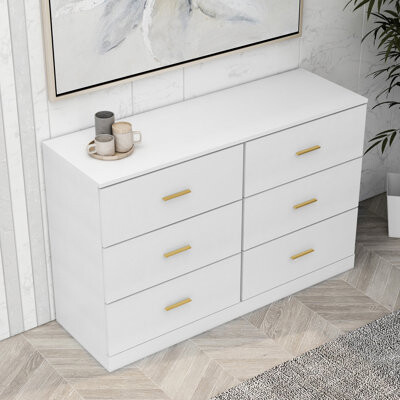 Latitude Run Modern White 6 Dresser - Functional & Spacious For Bedroom Use Antique White, Build, Versatile Storage
