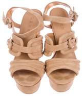 Thumbnail for your product : L.A.M.B. Suede Buckle-Embellished Sandals
