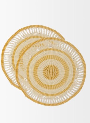 Sensi Set Of Two Shell-embellished Round Placemats