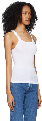 RE/DONE White Ribbed Tank Top