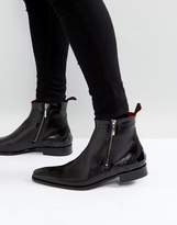 Thumbnail for your product : Jeffery West Scarface Brogue Zip Boots In Black Leather