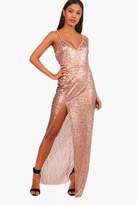 Thumbnail for your product : boohoo Sequin Split Maxi Dress