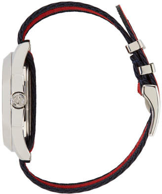 Gucci Navy and Red LAveugle Par Amour Snake Watch