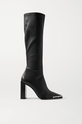 pointed black heel boots