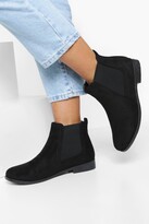 Thumbnail for your product : boohoo Wide Fit Suedette Flat Chelsea Boots