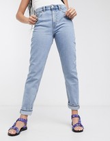 Thumbnail for your product : Weekday Seattle organic cotton high waist tapered jeans in pen blue