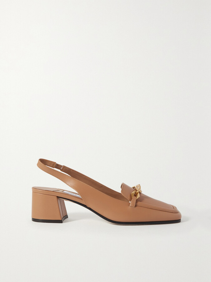 Jimmy Choo Diamond Tilda 45 Embellished Leather Slingback Pumps - Neutrals