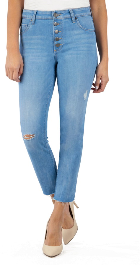 reese ankle straight leg with fray hem